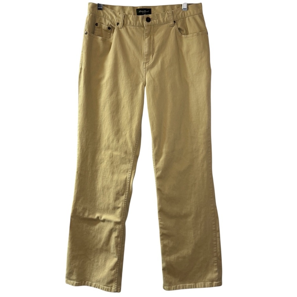 Eddie Bauer Straight Leg Jeans Pale Yellow Womens pants size 10 Petite casual